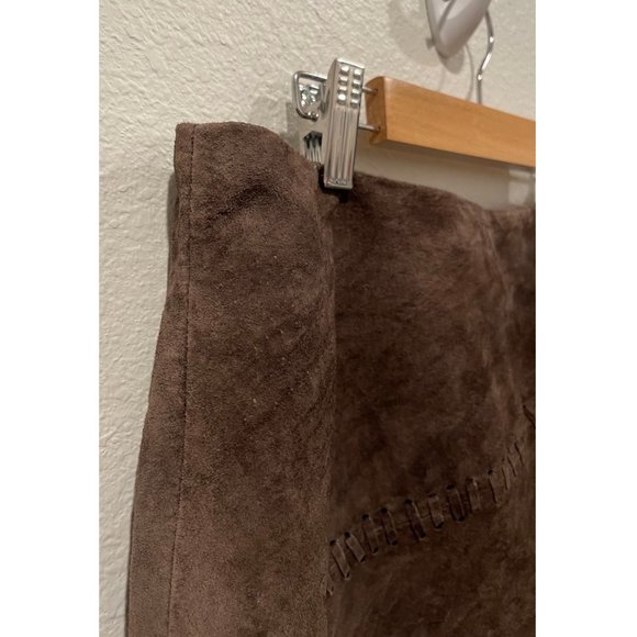 OUTFIT PETITE LEATHER Brown Mini Skirt - Picture 3 of 7